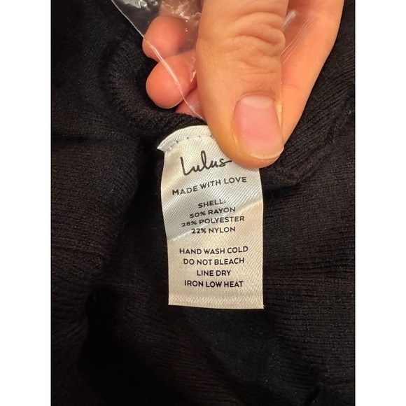 Lulus Black Ribbed Knit Button Front Pleated Skirt‎ Dress Size M - Picture 13 of 15